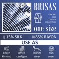 thumbnail image 5 of Brisas Shibori Tie and Dyed Navy/White Beach Cover Up for Women Used as Swimsuit, Cardigan, Kimono for Super Soft Loungewear, Travel and Holiday - Line and Dot Pattern, 5 of 5