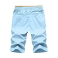 thumbnail image 3 of IYTR Mens Shorts Cargo Shorts Plus Size Drawstring Elastic Waist Sports Shorts Beach Shorts Casual Sweatpants Athletic Shorts Hiking Shorts Summer Solid Color Outdoor Shorts (Sky Blue,XL), 3 of 3