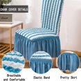 thumbnail image 4 of Qubjus Chair Covers for Dining Room Set of 6 Stretch Chair Slipcovers with Skirt Removable Washable Kitchen Chair Protector Cover Set for Home, Party, Wedding(Striped Blue, 6pcs), 4 of 4