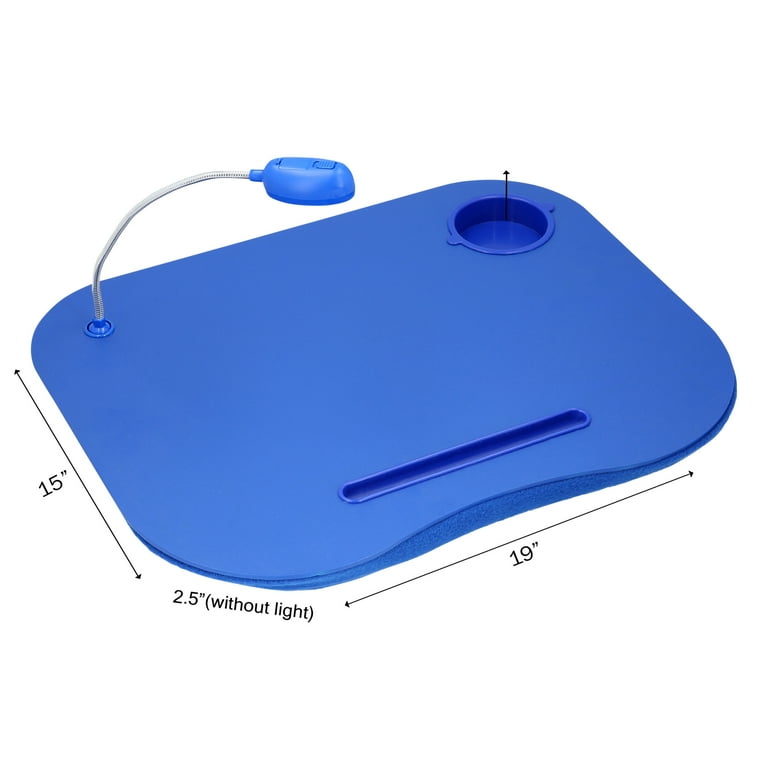 Lavish Home Lap Desk with Light and Cup Holder for Laptops up to 15 Blue