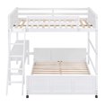 thumbnail image 3 of Harper & Bright Designs Full Over Full Bunk Bed with Desk, White, 3 of 9