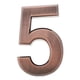 thumbnail image 2 of Placa de cobre moderna con número para puerta de hotel o casa. Número 5, 2 of 7