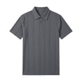 thumbnail image 3 of Polo Tees for Men Short Sleeve Quarter Button Up Tees Shirts Lightweight Grey Mens Golf Shirts, 3 of 4