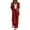 Red, variant on Women's Fall Two Piece Outfits Dressy Blazer Jacket and Wide Leg Pants Pockets Business Casual Office Suit Sets