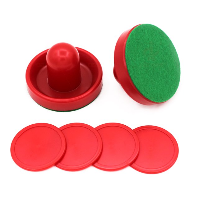 JShteea Air Hockey Accesorios Goalies Puck Felt Pusher Mallet Juegos Mesa (Rojo)