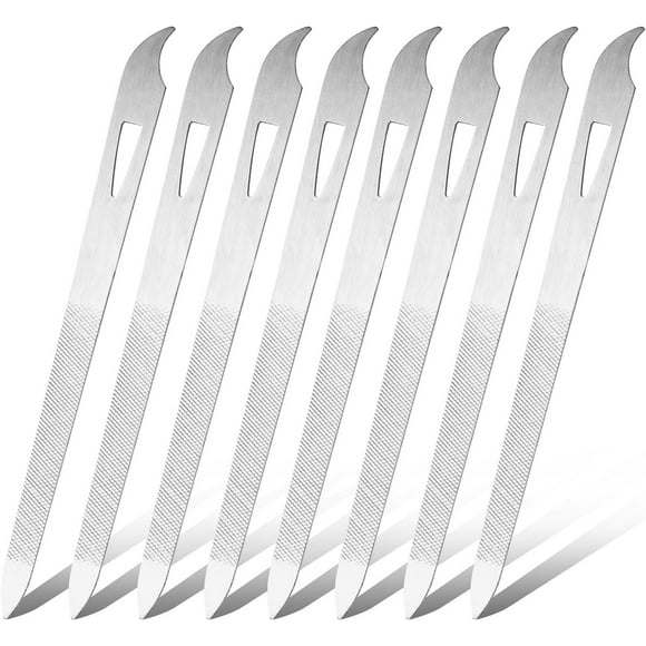 6 Pcs Metal Nail Files, Stainless Steel Fingernail Toenail Files, Double Sided Manicure Files for Polish Nail, Nail Cleaner Tool Sliver