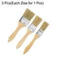 thumbnail image 3 of Uxcell 3pcs Pinceles de Pintura de Madera Reutilizables Variedad de Pinceles de Ángulo, para Mejora del Hogar, Marrón, 3 of 6