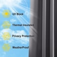 thumbnail image 2 of NICETOWN 2 Panels Outdoor Curtain for Patio Waterproof, Sticky Top & Backtab Bottom with Free Rope Privacy Protective Drapes for Gazebo, Gray, W52 x L84, 2 of 11