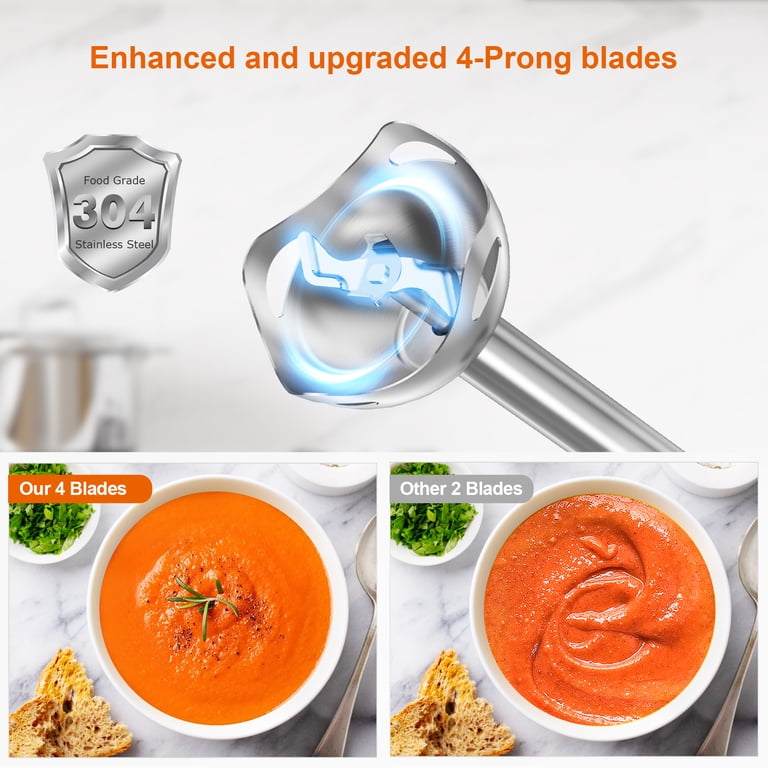 Bonsenkitchen, Immersion Hand Blender, 2-Speed, Stainless Steel