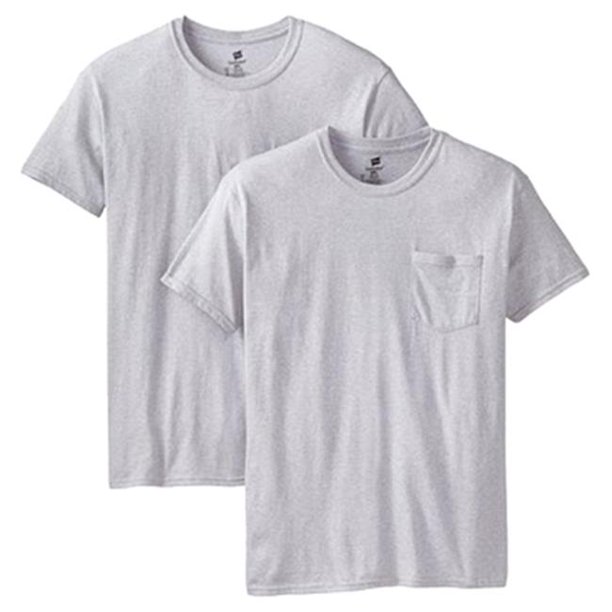 Hanes Hanesbrands Inc 2176P2M Mens Pocket Crew TeeShirt Medium