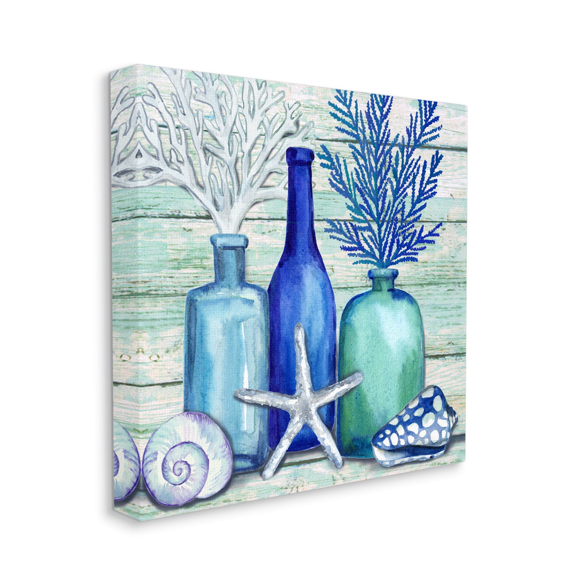 Stupell Industries Nautical Vases & Shells Nature Painting Gallery Wrapped Canvas Art Print Wall Art, 36 x 36