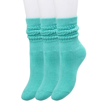 

Cotton Slouch Socks for Boys and Girls Turquoise 3 Pairs 9-12 Years Old