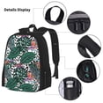 thumbnail image 5 of Naloa Tropical Leaves Print Large Capacity Backpack Lunch Bag Pencil Case Combination 3 Piece Set for Student, 5 of 8