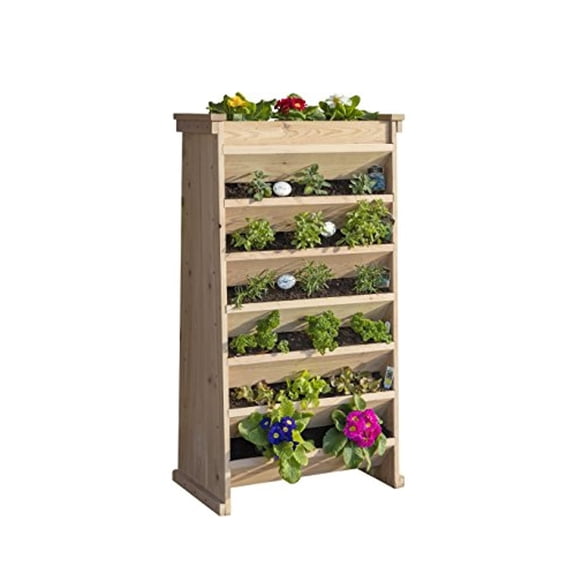 YardCraft Vertical Cedar Wall Planter, Chemical-Free, 24" W x 48" H x 16" D