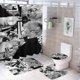 thumbnail image 1 of Juego de 4 cortinas de ducha Kaneki Ken con alfombrillas antideslizantes, tapa de inodoro y alfombrilla de baño, cortina de ducha impermeable con dibujos animados para niños con 12 ganchos,, 1 of 8