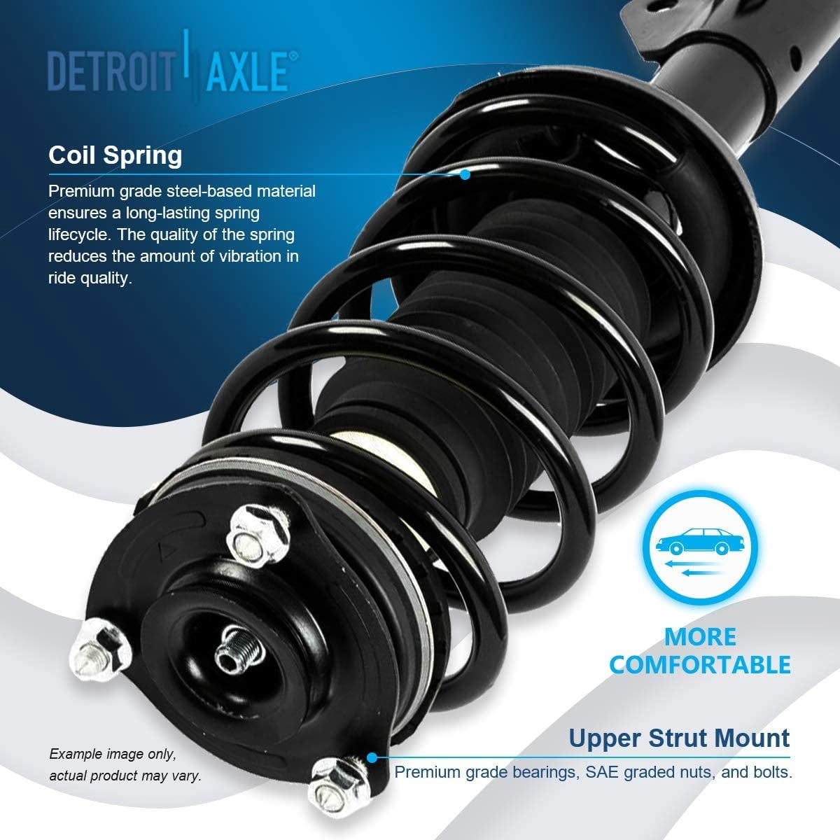 Detroit Axle - Struts Shocks for 2006-2011 Honda Civic Acura CSX Complete 2 Front Struts & Coil Springs 2 Rear Shock Absorbers 2007 2008 2009 2010 Replacement Quick Install Ready Struts Assembly