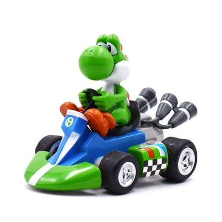 NIUB bros 4" Yoshi Kart Pull Back Cars Action Figure Toys Mini Racer PVC Model Toy Birthday Gift for Kids