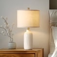 thumbnail image 5 of RORIA White Table Lamps Set of 2, 21" Modern Ceramic Bedside Lamps, Suitable for the Living Room, Bedroom Nightstands, and Office (Bulbs Included), 5 of 8