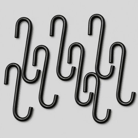 30 Pack S Hooks for Hanging on Wire Shelves Black S Shaped Hanging Hooks Hangers Pan Holder Pot Wire Rack Hooks for Kitchenware Spoons Pans Pots Utensils Jeans Bags Towels Plants