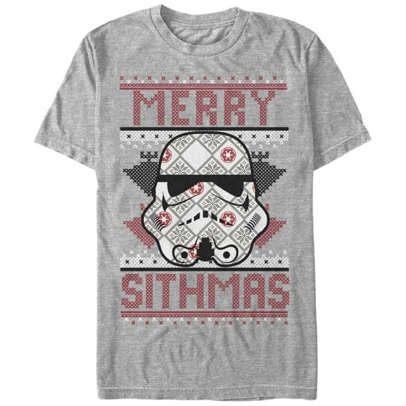 Men's Star Wars Christmas Merry Sithmas Graphic Tee Athletic Heather 2X Large