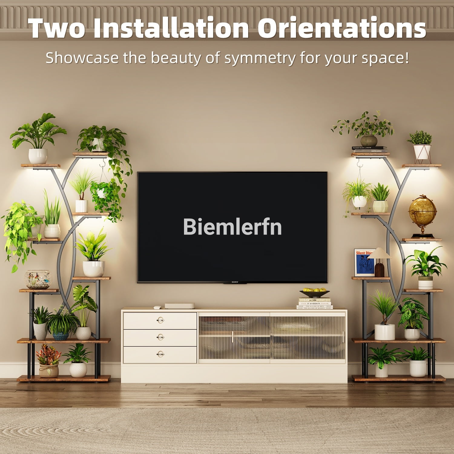 Plant Stand Grow Lights Biemlerfn 67 Tall Plant Shelf Indoor 8 Tier Display Rack Tree Shape Metal Flower Holder Home Living Room Office Brown