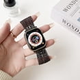 thumbnail image 2 of Compatible with Apple Watch Band 49mm for Women with Zinc Alloy Wristband with 8-row Chain Bracelet Strap Steel iWatch Series 9 8 7 SE2 6 5 4, (41mm 40mm 38mm),Black, 2 of 3