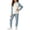 c01Blue, variant on Hduncf Girls 2 Piece Thermal Sets ColorBlock Long Sleeve Shirt Elastic High Waist Pants Kids Fall Casual Cute Athletic Outfits Pink 3-4 Years