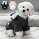 thumbnail image 1 of Chaqueta para perros pequeños | Abrigo de invierno para mascotas con diseño de dos patas | Chaleco acolchado y cálido - Resistente al viento, forro de algodón suave - Color blanco y gris | Tallas, 1 of 6
