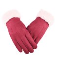 thumbnail image 1 of Guantes de mujer para otoño e invierno con pantalla táctil, además de terciopelo cálido, de gamuza, bonitos guantes para estudiantes, guantes gruesos de invierno para ciclismo y resistentes al frío, 1 of 6