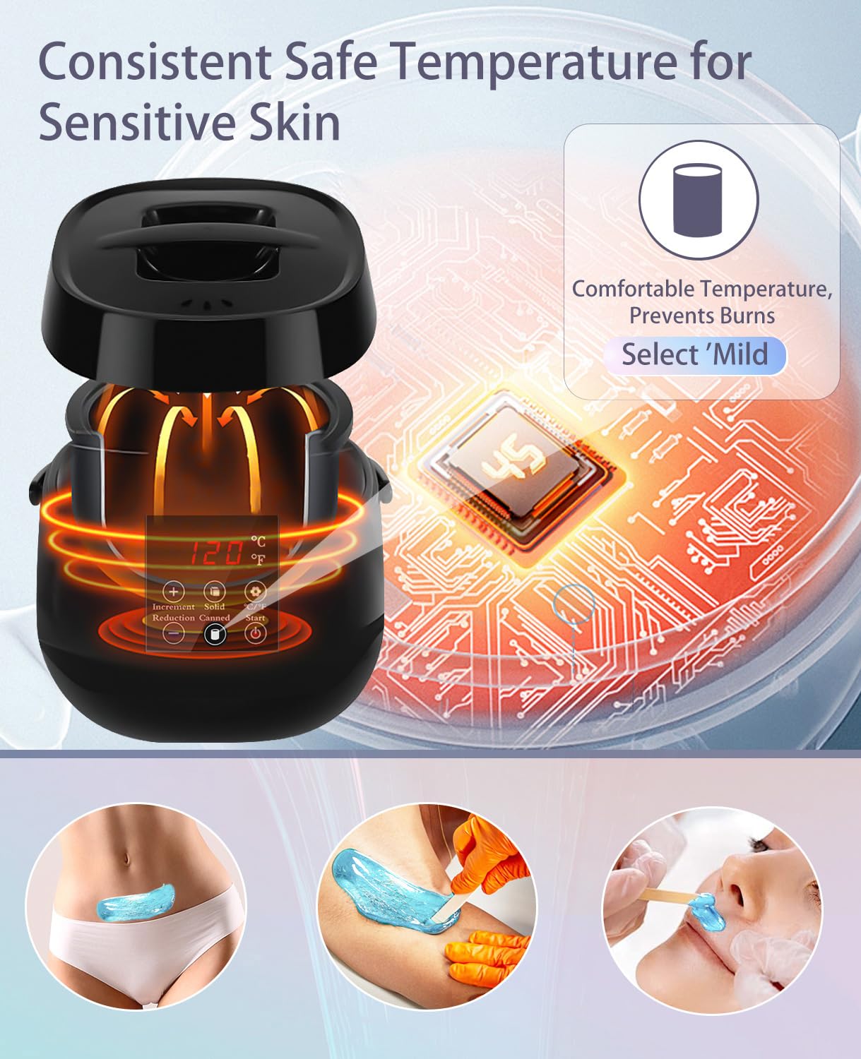Waxfans Waxing Kit, at Home Waxing Kit for Women,Wax Machine for Hair Removal
