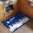 thumbnail image 3 of Navy Blue Christmas Bathroom Rug Washable 2x3 Entryway Rug Non Slip Xmas Elk Tree Snowflake Front Door Mat Low Pile Indoor Doormat Throw Floor Carpet for Kitchen Bedroom Entrance, 3 of 8
