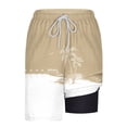 thumbnail image 7 of LEKWK Swim Trunks for Men Compression Liner Quick Dry Elastic Waist Drawstring Board Shorts Lined Beach Straight Leg Above Knee Beach Shorts Surf Pool Vacation Wear Khaki M, 7 of 7