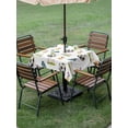 thumbnail image 4 of Outdoor Tablecloth with Umbrella Hole for Patio/Picnic/Party/Camping, Football Waterproof Table Cloth Square Cover Washable, Gold Medal Soccer Sports (60"x 60"), 4 of 9