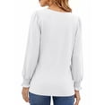 thumbnail image 5 of UVN Blouses for Women Square Neck Long Sleeve Shirts Dressy Casual Tunic Tops, 5 of 11