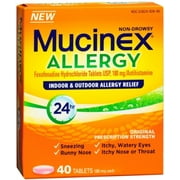 Mucinex Allergy 24 Hour Adult Tablets 40 ea (Pack of 3)