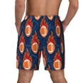 thumbnail image 3 of Sigee American Football and Fire Flames Print Mens Swim Trunks with Compression Liner Quick Dry Swim Stretch Beach Shorts with Pockets,S-3XL, 3 of 7