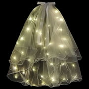 Glowing Glitter Veil Wedding Dresses Bridal Veils for Headpiece Dual-layer Bride