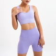 thumbnail image 5 of Joernso 2Pcs Workout Set Seamless Super Soft Nylon Bra Gym Shorts Sports Suit Yoga Outfits for Women, 5 of 8