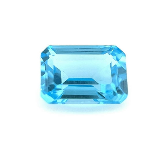Certified Real 1.25 Carat Swiss Blue Topaz Emerald Shape Brilliant Cut 7x5 mm Loose Gemstone December Birthstone