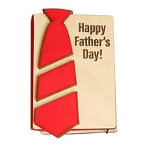 Fathers Day Cards,Handmade Bamboo Greeting Cards, Wooden Thank You Card, Set Wooden Delicate Tie Designs For Father's Day Father's day Card for Dad, Happy fathers day