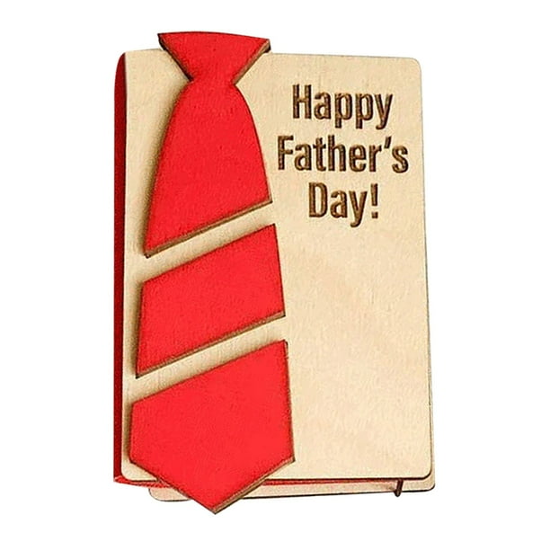 Tarjeta de Regalo para El Día Del Padre, Tarjetas para El Día Del Padre, Regalos para El Esposo, Juego de Tarjetas de Regalo, Diseños de Corbatas Delicadas de Madera para El Día Del Padre.
