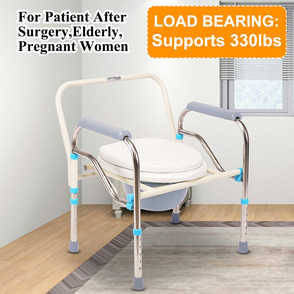 Buy Steel 3in1 Toilet Chair Commode Chair Safety Frame Bathroom