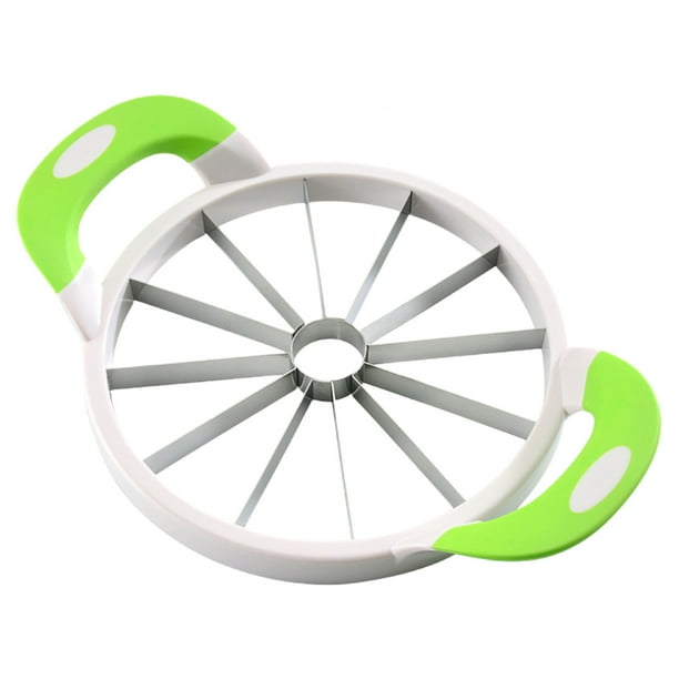 Cortador de sandía de acero inoxidable, rebanador de melón grande para melón cantalupo, melón verde, piña, herramienta redonda para cortar frutas y verduras para rebanadas rápidas, utensilio de