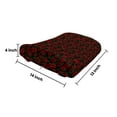 thumbnail image 5 of Rose Lumbar Pillow, Valentine's Day Retro Style Petals with Leaves Ornamental Growth Pattern, Soft Back Cushion Office Chairs with Adjustable Straps, 14" x 13", Ruby Hunter Green Black, by Ambesonne, 5 of 7