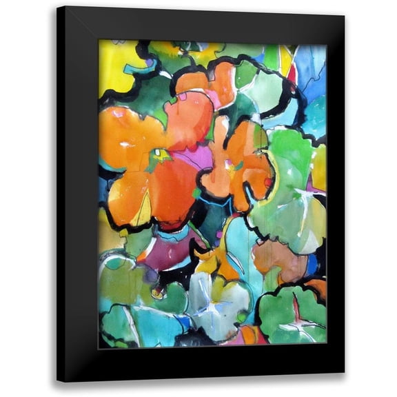 Weil, Emily 12x14 Black Modern Framed Museum Art Print Titled - Nasturtiums