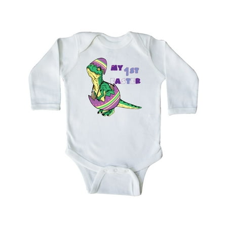 

Inktastic My 1st Easter Baby Tyrannosaurus Rex inn Egg Gift Baby Boy or Baby Girl Long Sleeve Bodysuit