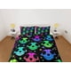 thumbnail image 2 of Cráneo animal 90s neón ropa de cama de halloween hippie retro juego de funda nórdica, colorido, 2 of 4