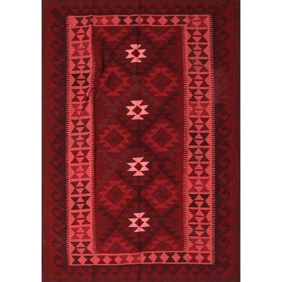Ahgly Company Indoor Rectangle Southwestern Red Country Area Rugs, 5' x 7'