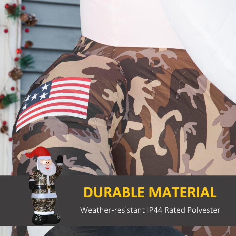 Alvantor Christmas Inflatables Santa Claus, Blow-Up Yard Decoration with LED Lights 51.25"x35.5"x98.5" Camo