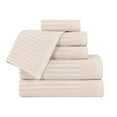 thumbnail image 2 of Superior Soho Ribbed Cotton 6-Piece Assorted Towel Set, Ivory, 2 of 9